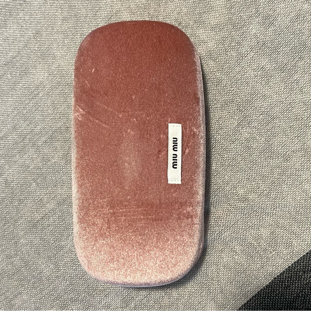Miu Miu Glasses Pink Velvet Eyeglass Case